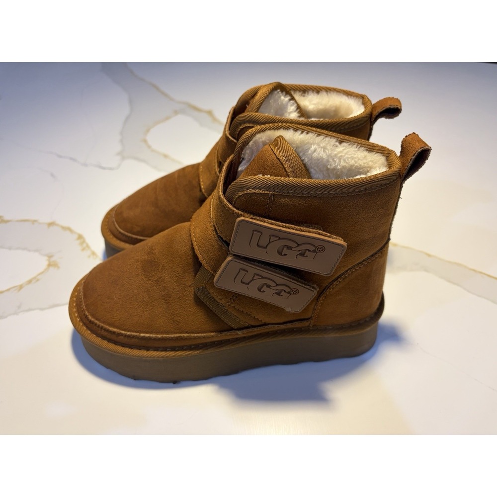 UGG Women's Chestnut Suede Double Strap Ankle Boots Size 9 NWOB